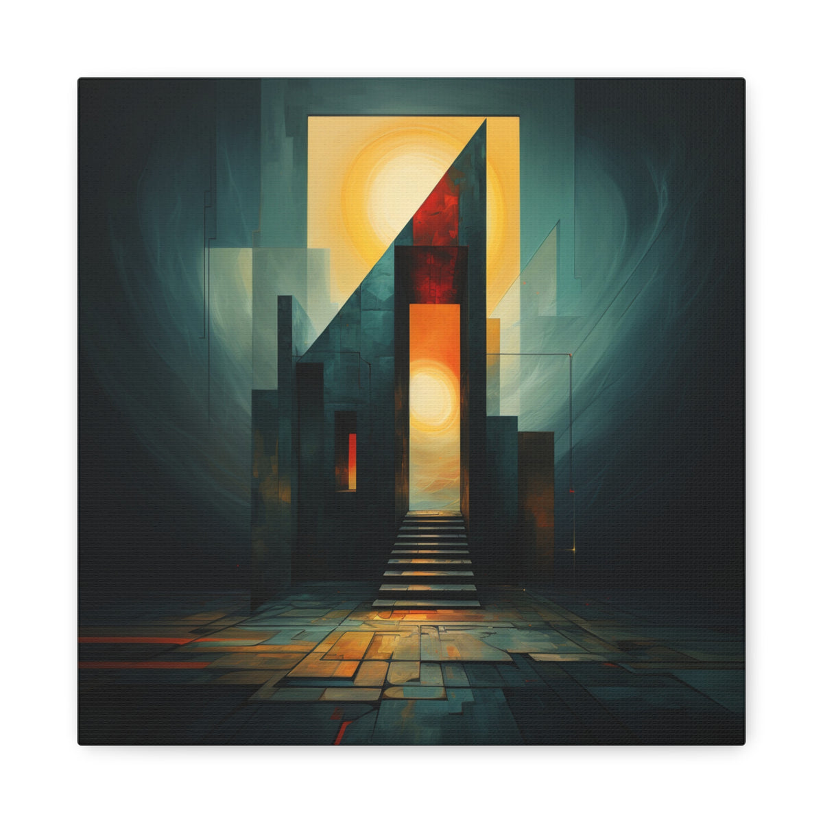 Ascend Into Light — Futuristic Architectural Abstract Wall Art