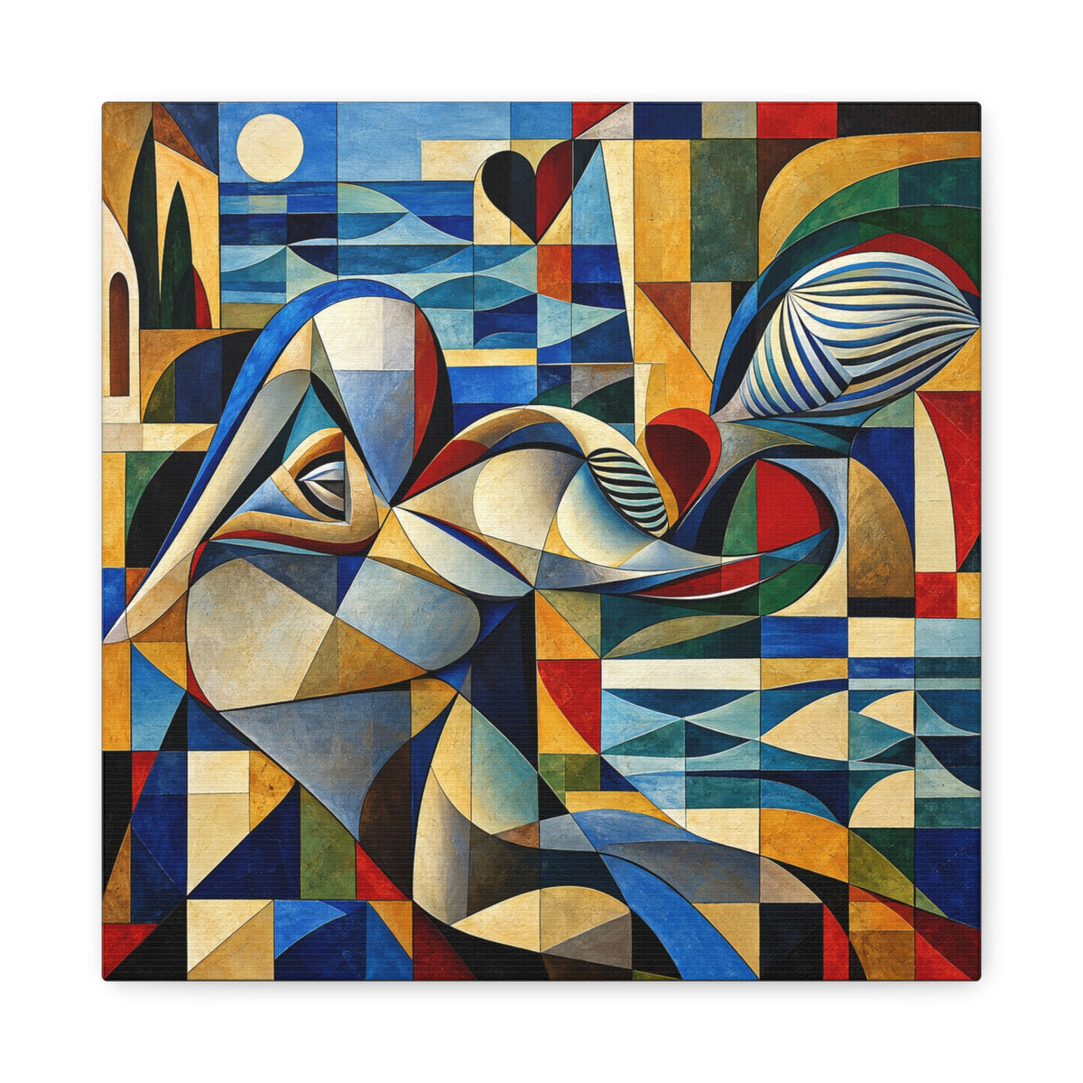 Moon Over Form — Cubist Coastal Abstract Fine Art Print