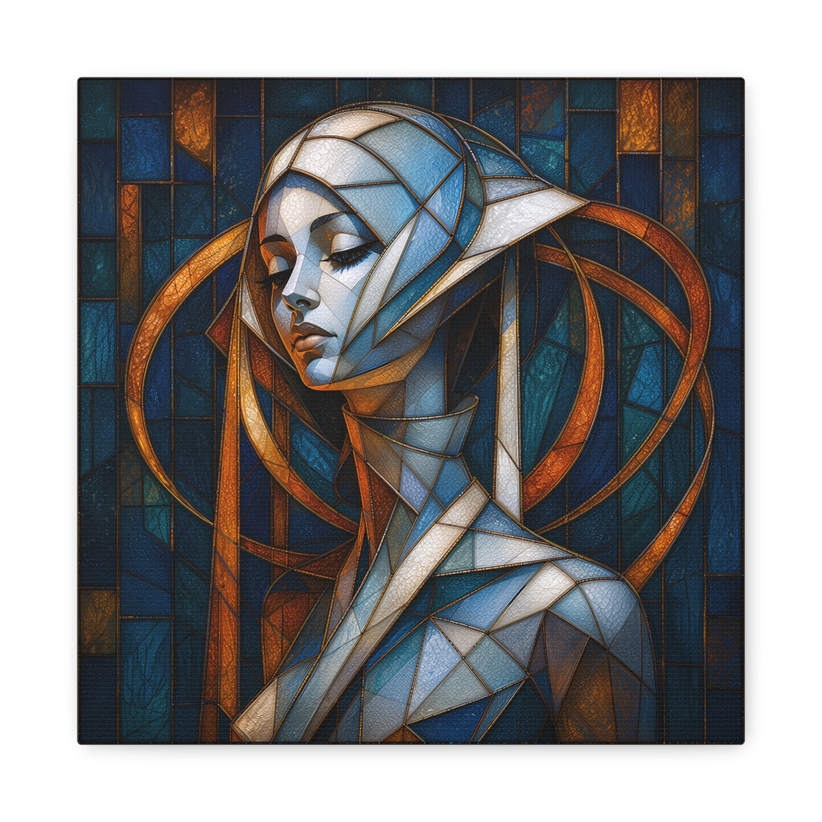 Cathedral of Her Own — Modern Stained Glass Woman Portrait Art
