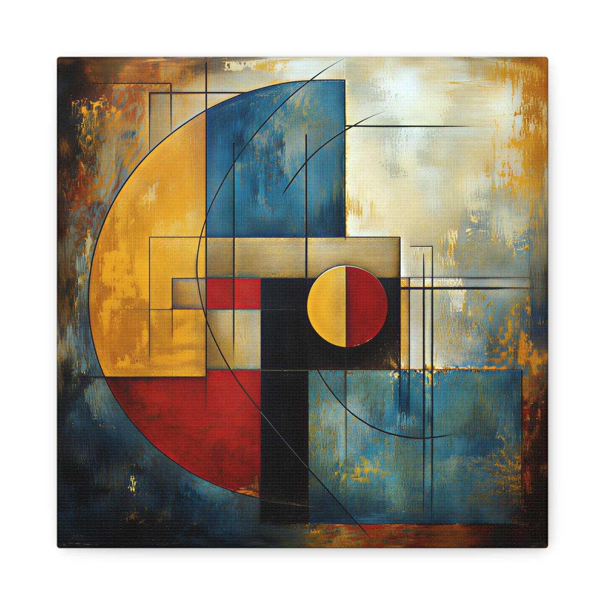 Golden Equilibrium — Geometric Abstract Fine Art Print