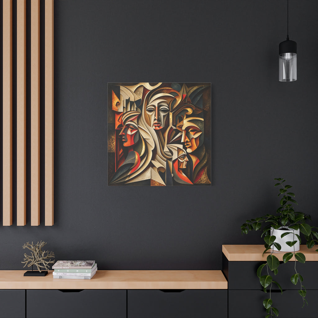 Ancestral Protectors | Cubist Spiritual Wall Art