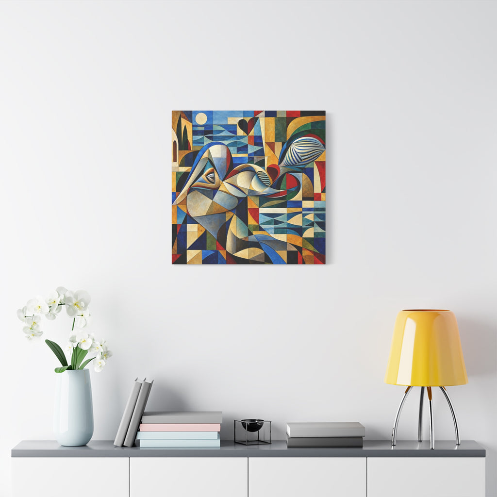Moon Over Form — Cubist Coastal Abstract Fine Art Print