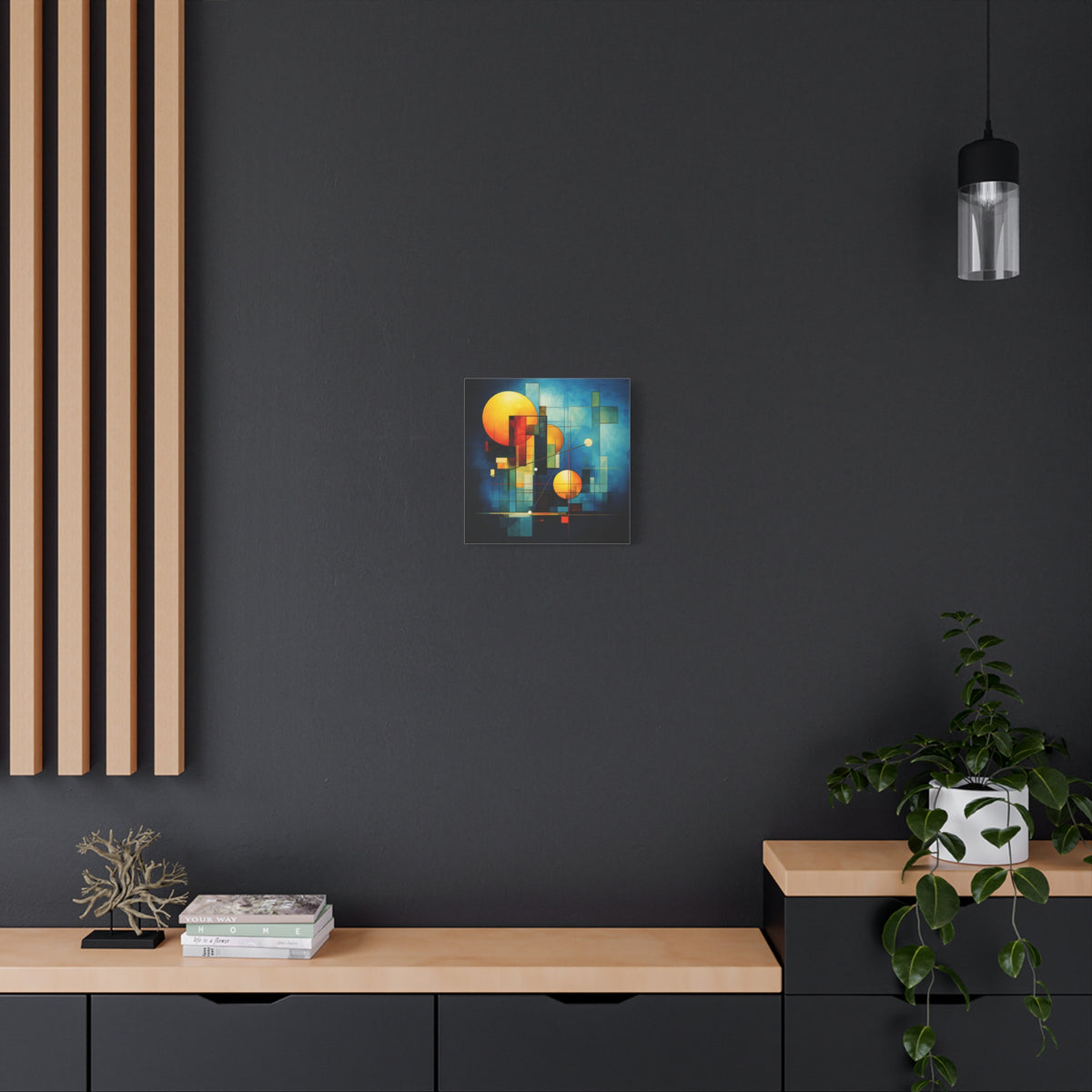 Solar Blueprint – Geometric Abstract Sun Canvas Print