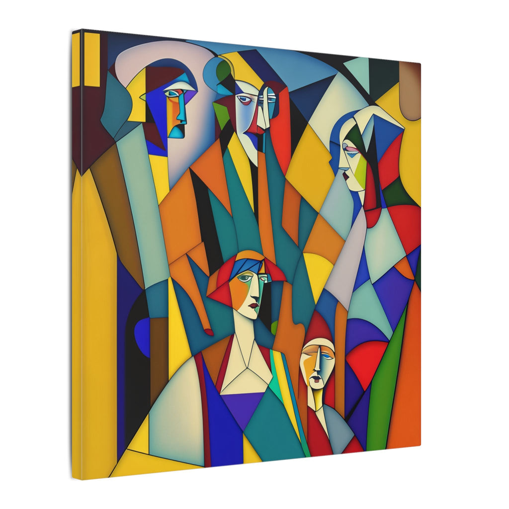 The Gathering of Selves – Colorful Geometric Figurative Canvas Print
