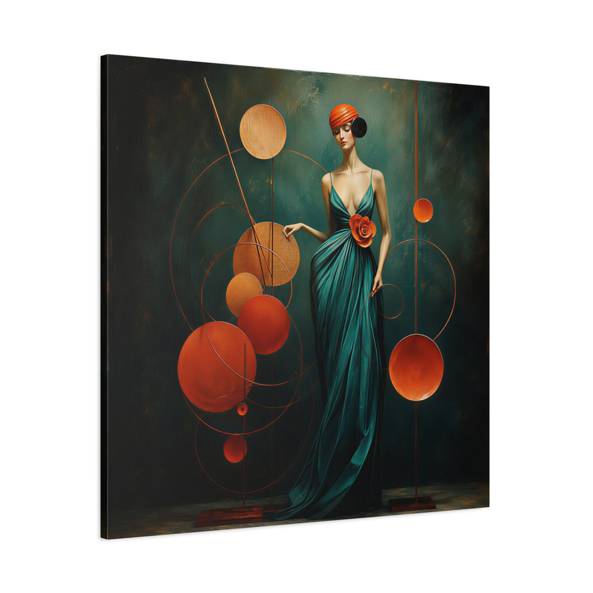 The Geometry of Grace — Art Deco Fashion Portrait Fine Art Print