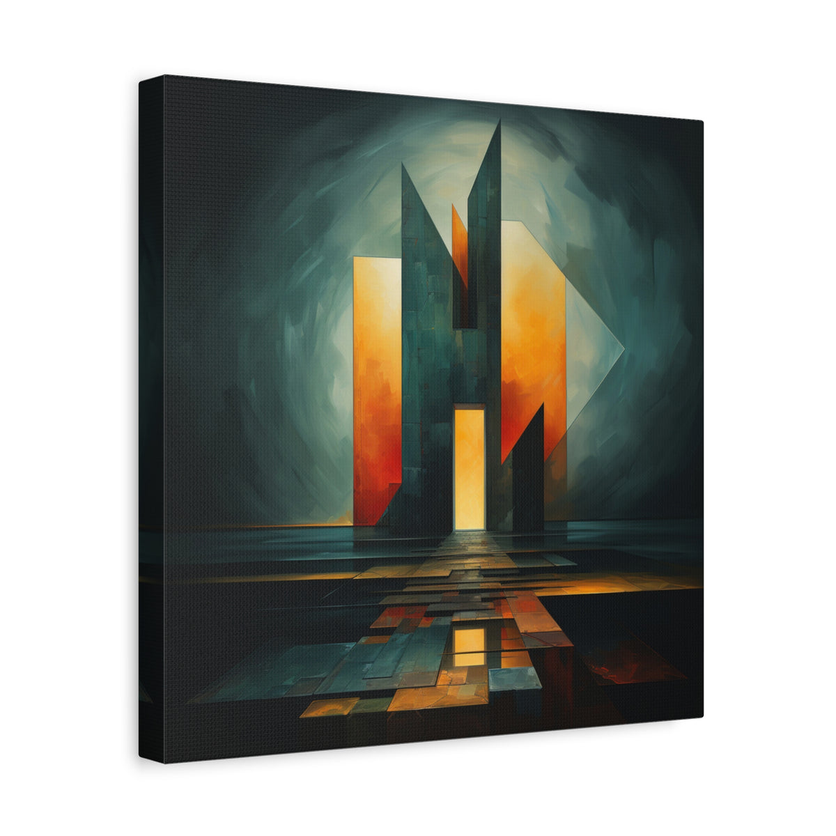 Temple of Arrival — Futuristic Architectural Abstract Wall Art