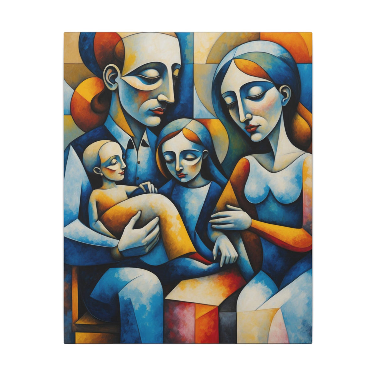 Held Together – Modern Geometric Family Portrait Canvas Print