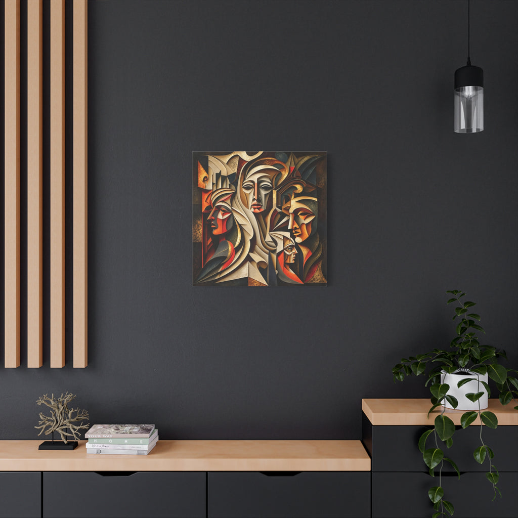 Ancestral Protectors | Cubist Spiritual Wall Art