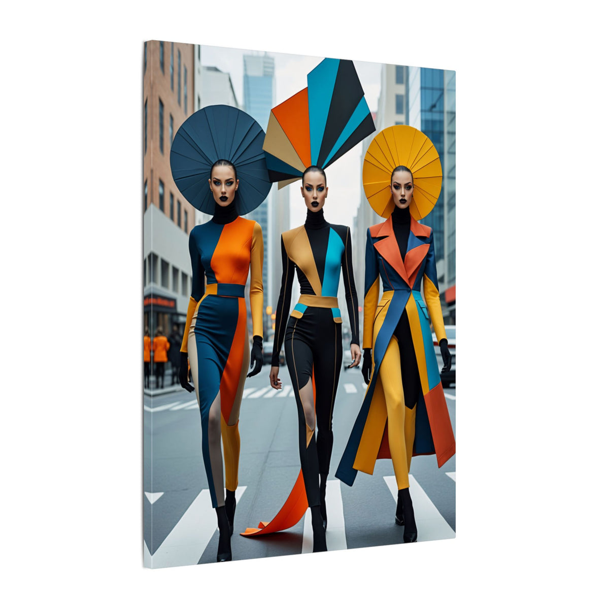 Future Ceremony – Avant-Garde Fashion Trio Canvas Print