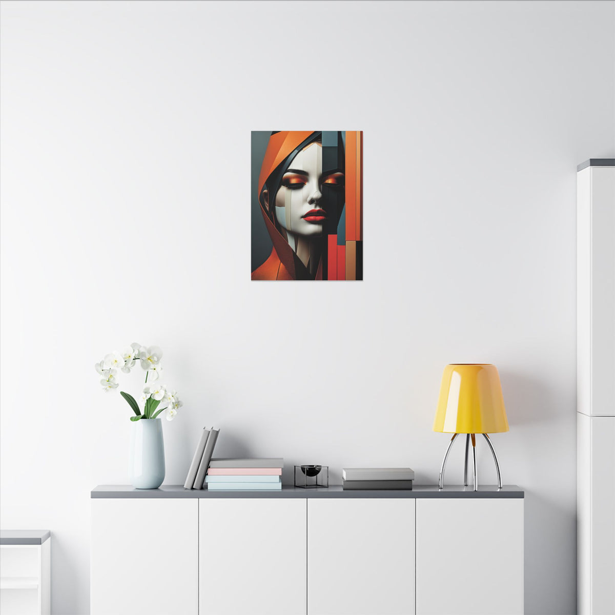 Becoming Art – Geometric Female Portrait Canvas Print
