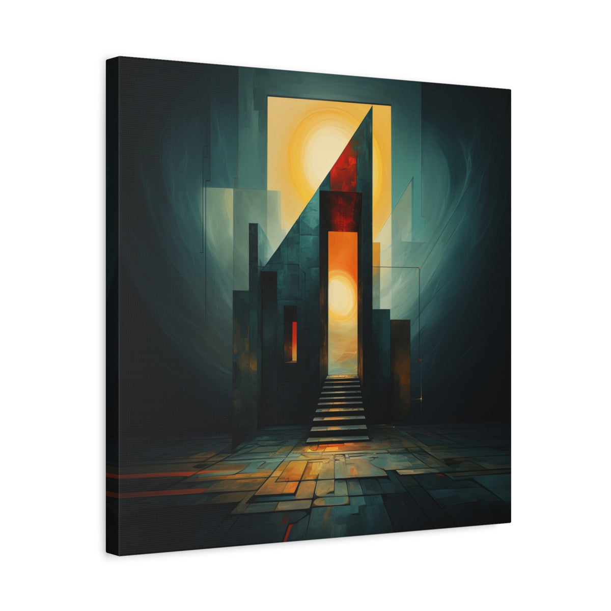 Ascend Into Light — Futuristic Architectural Abstract Wall Art