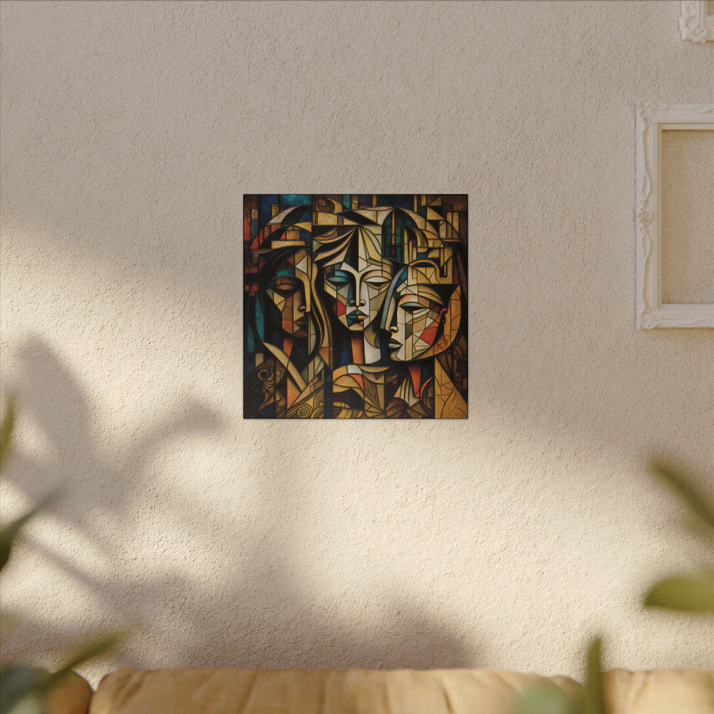 The Three Within – Cubist Triple Portrait Canvas Print