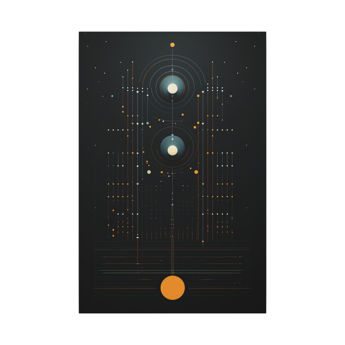 Signal From the Infinite – Black Gold Celestial Geometric Canvas Print