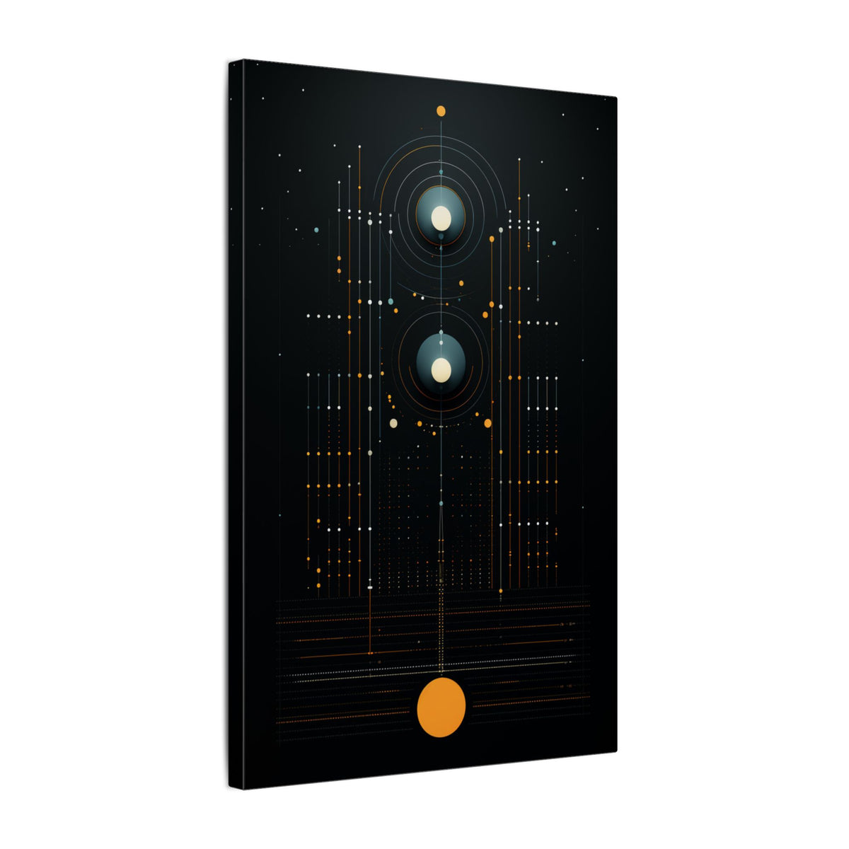 Signal From the Infinite – Black Gold Celestial Geometric Canvas Print