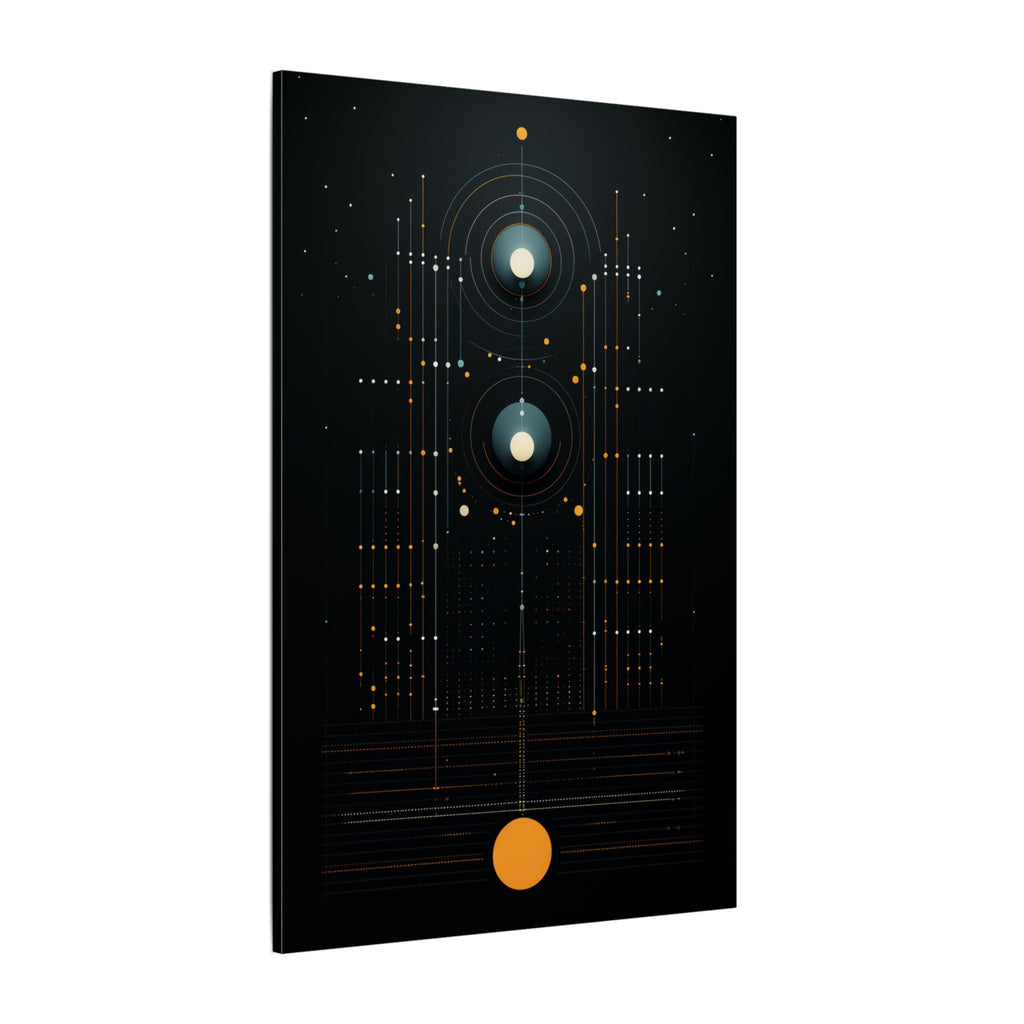 Signal From the Infinite – Black Gold Celestial Geometric Canvas Print
