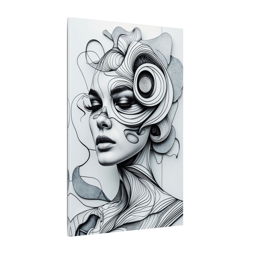 The Architecture of Thought – Black and White Surreal Portrait Canvas Print