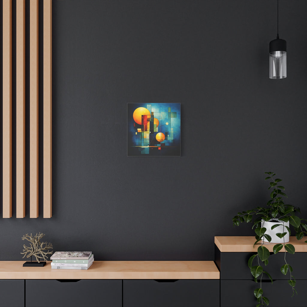 Solar Blueprint – Geometric Abstract Sun Canvas Print