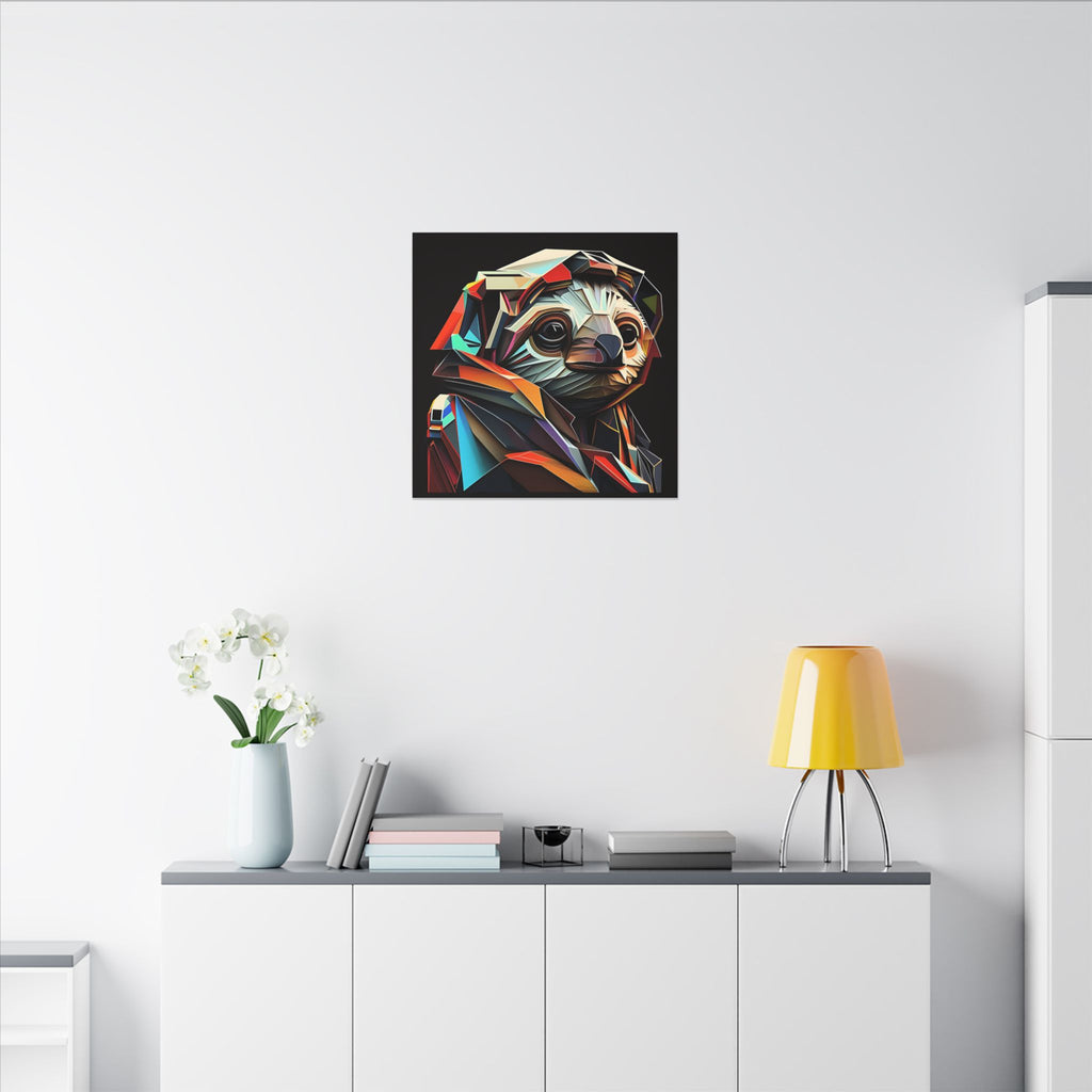 Master of Eventually – Geometric Sloth Portrait Canvas Print