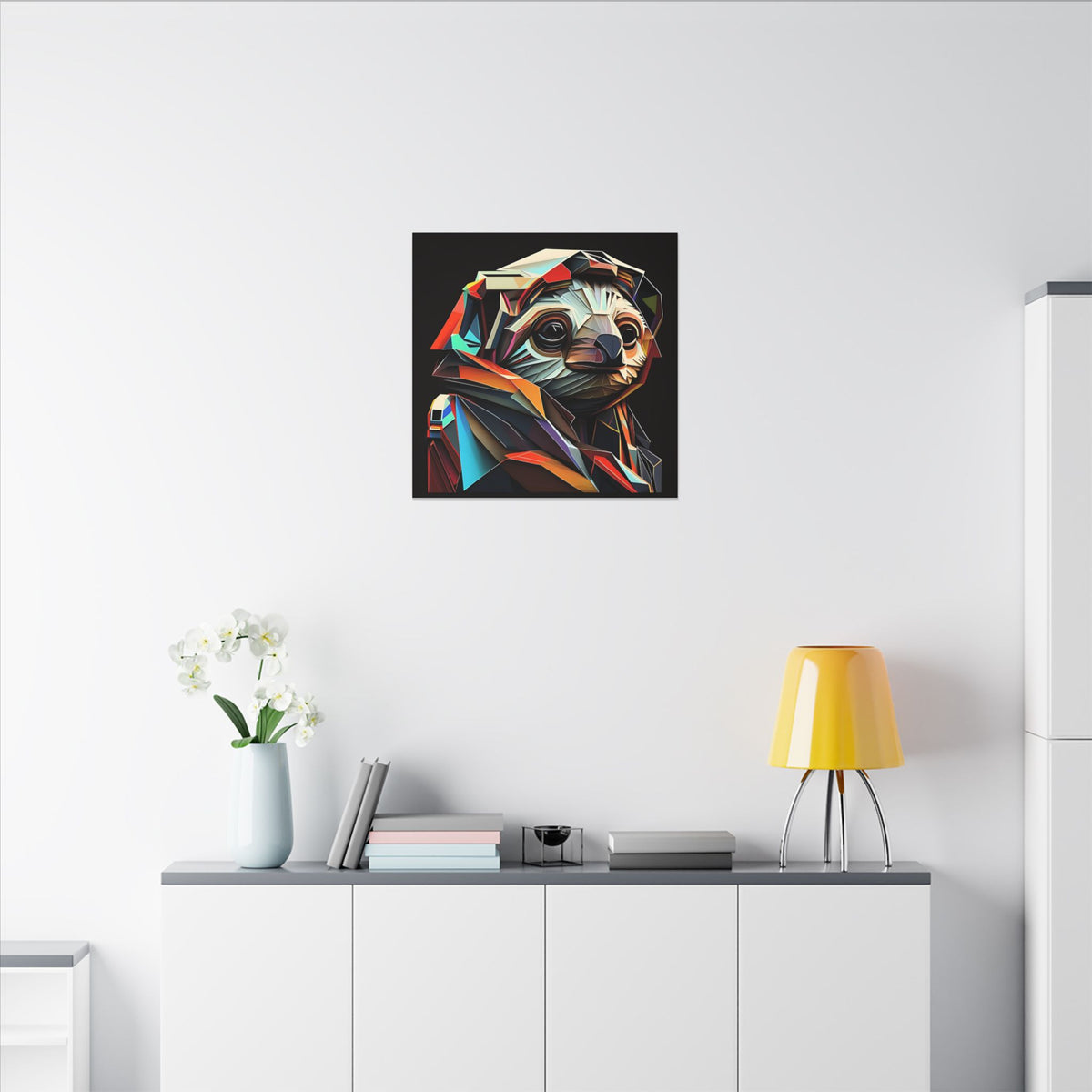Master of Eventually – Geometric Sloth Portrait Canvas Print