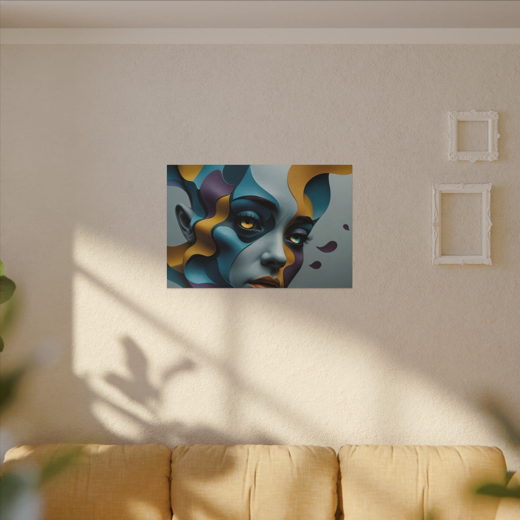 Soft Frequency – Abstract Geometric Female Portrait Canvas Print