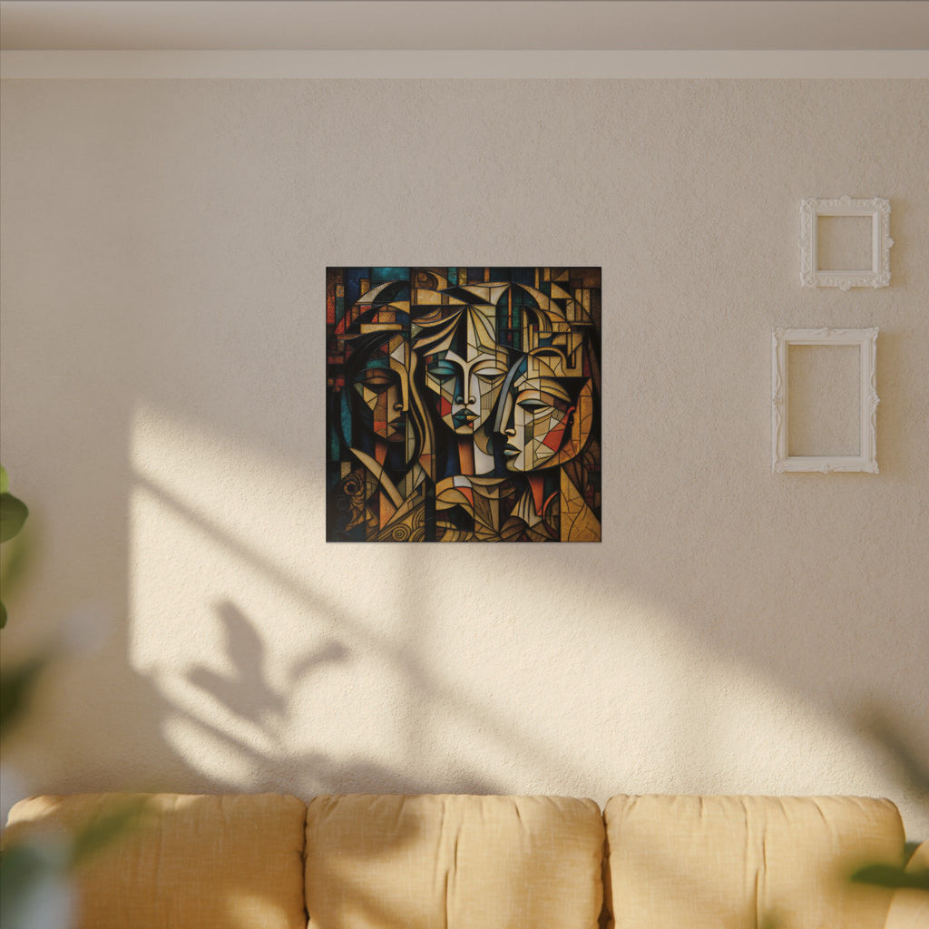 The Three Within – Cubist Triple Portrait Canvas Print