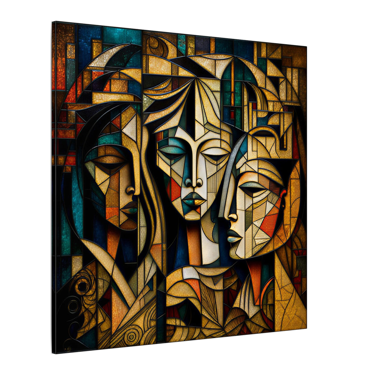 The Three Within – Cubist Triple Portrait Canvas Print