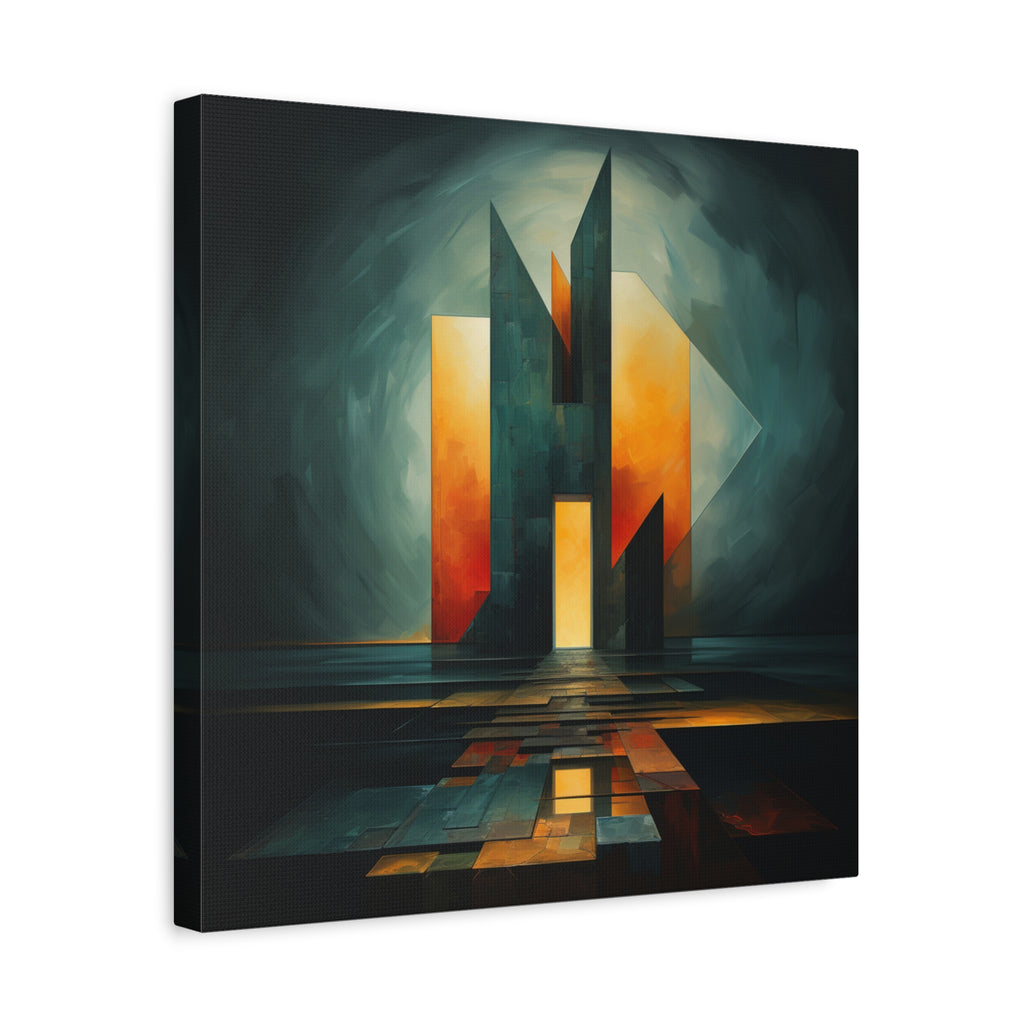 Temple of Arrival — Futuristic Architectural Abstract Wall Art