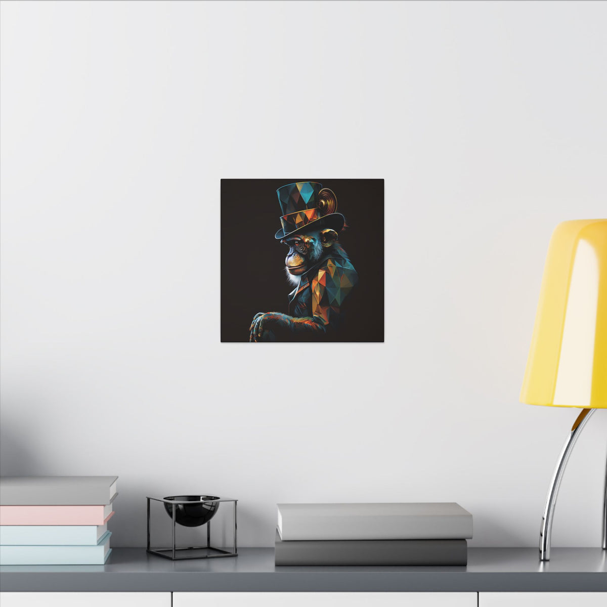 The Unusual Gentleman – Geometric Chimp Portrait Canvas Print