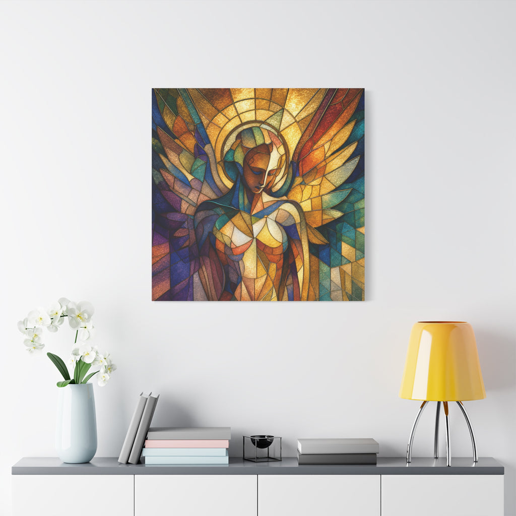 Grace in Full Color — Modern Stained Glass Angel Wall Art