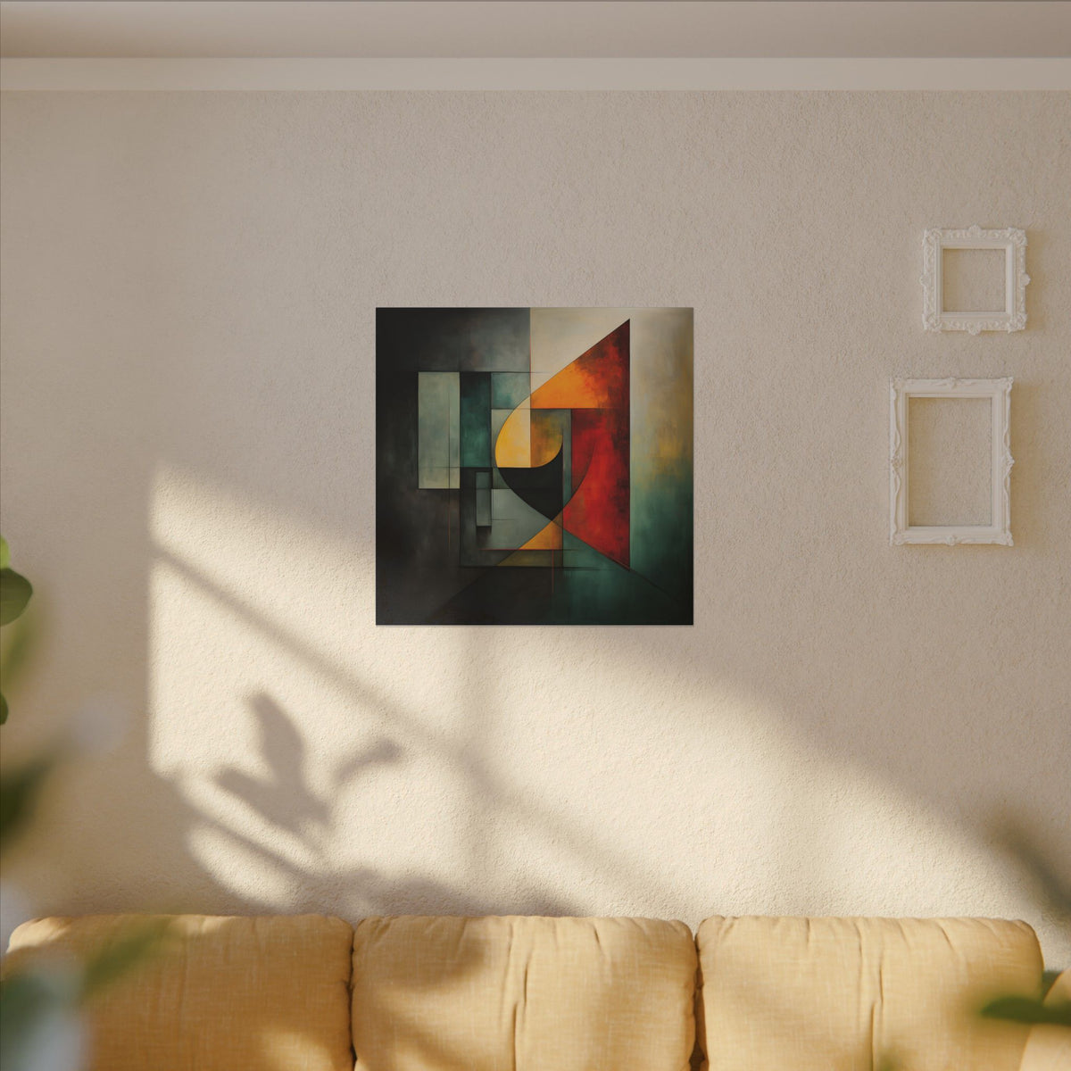 Ember Geometry – Modern Abstract Geometric Canvas Print