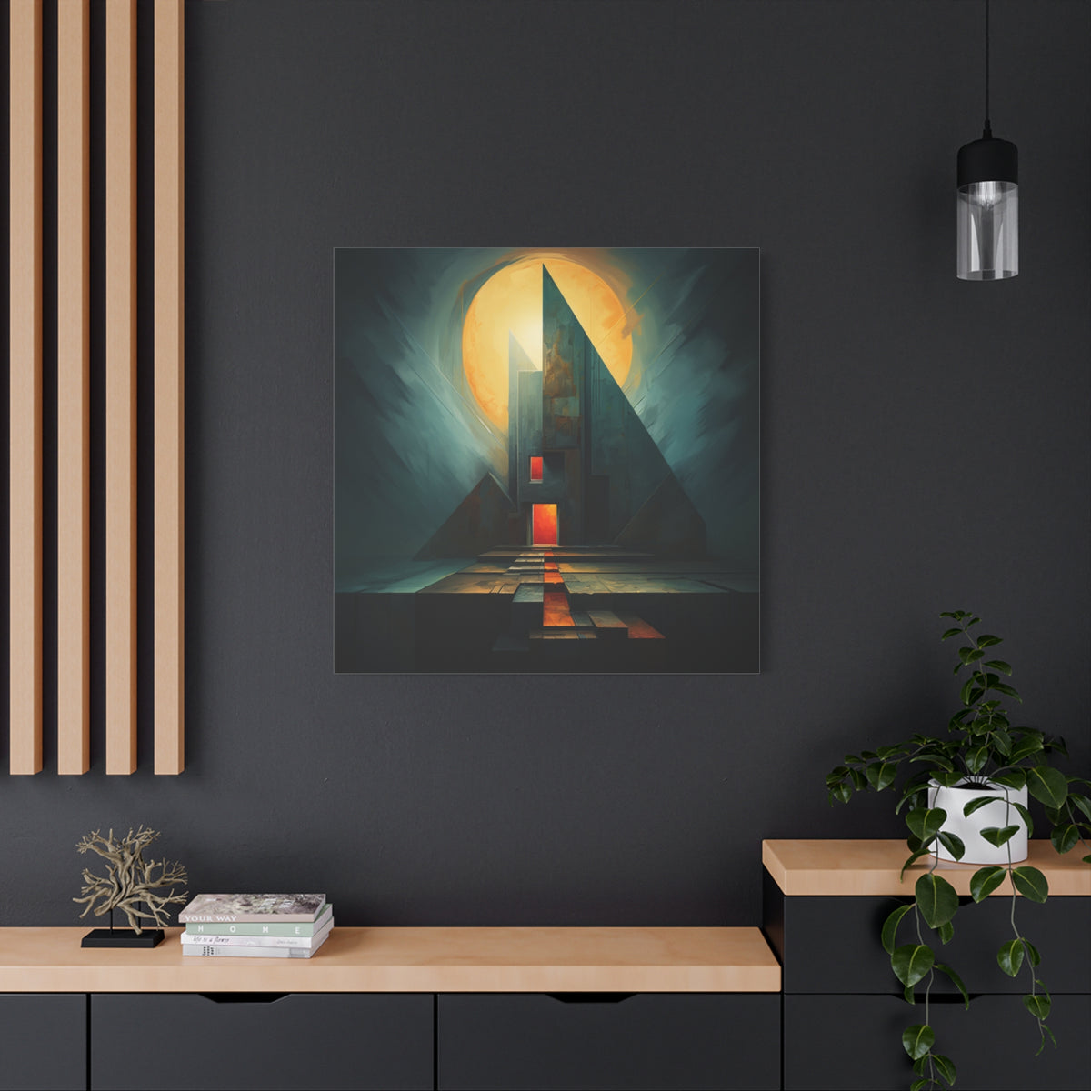 Beacon at the Edge — Futuristic Architectural Abstract Wall Art