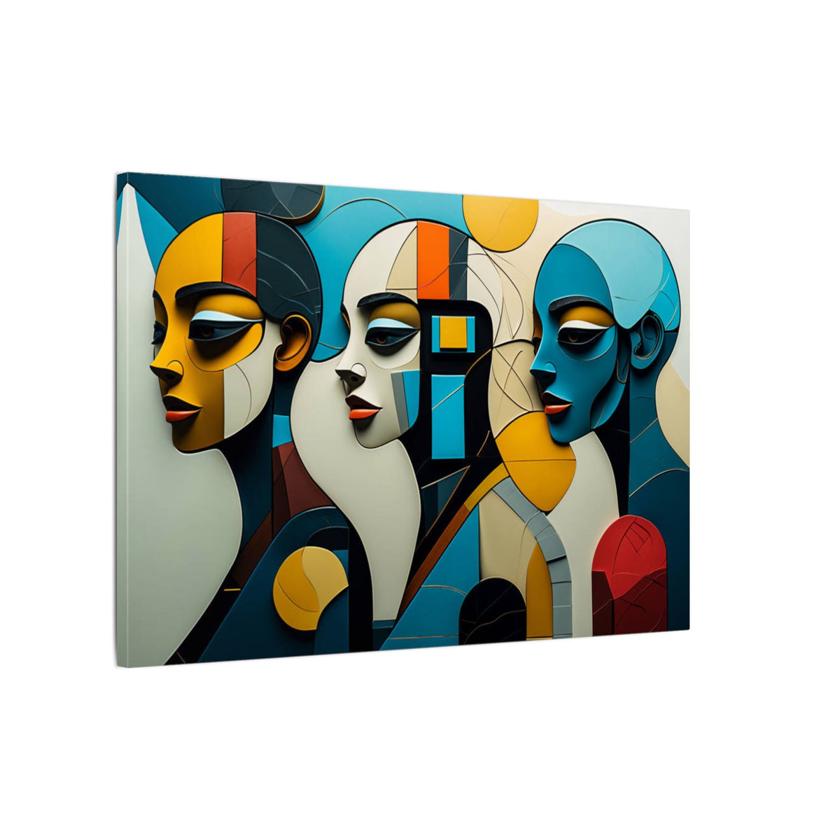 The Quiet Chorus – Modern Cubist Portrait Wall Art