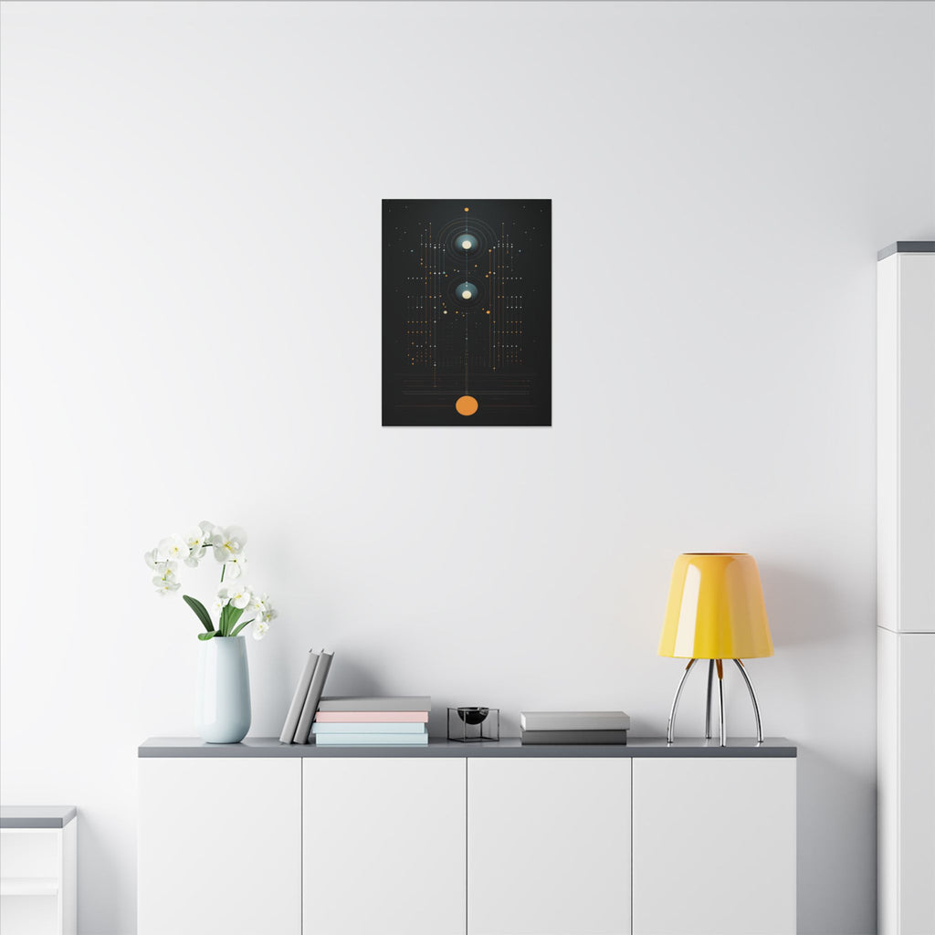 Signal From the Infinite – Black Gold Celestial Geometric Canvas Print