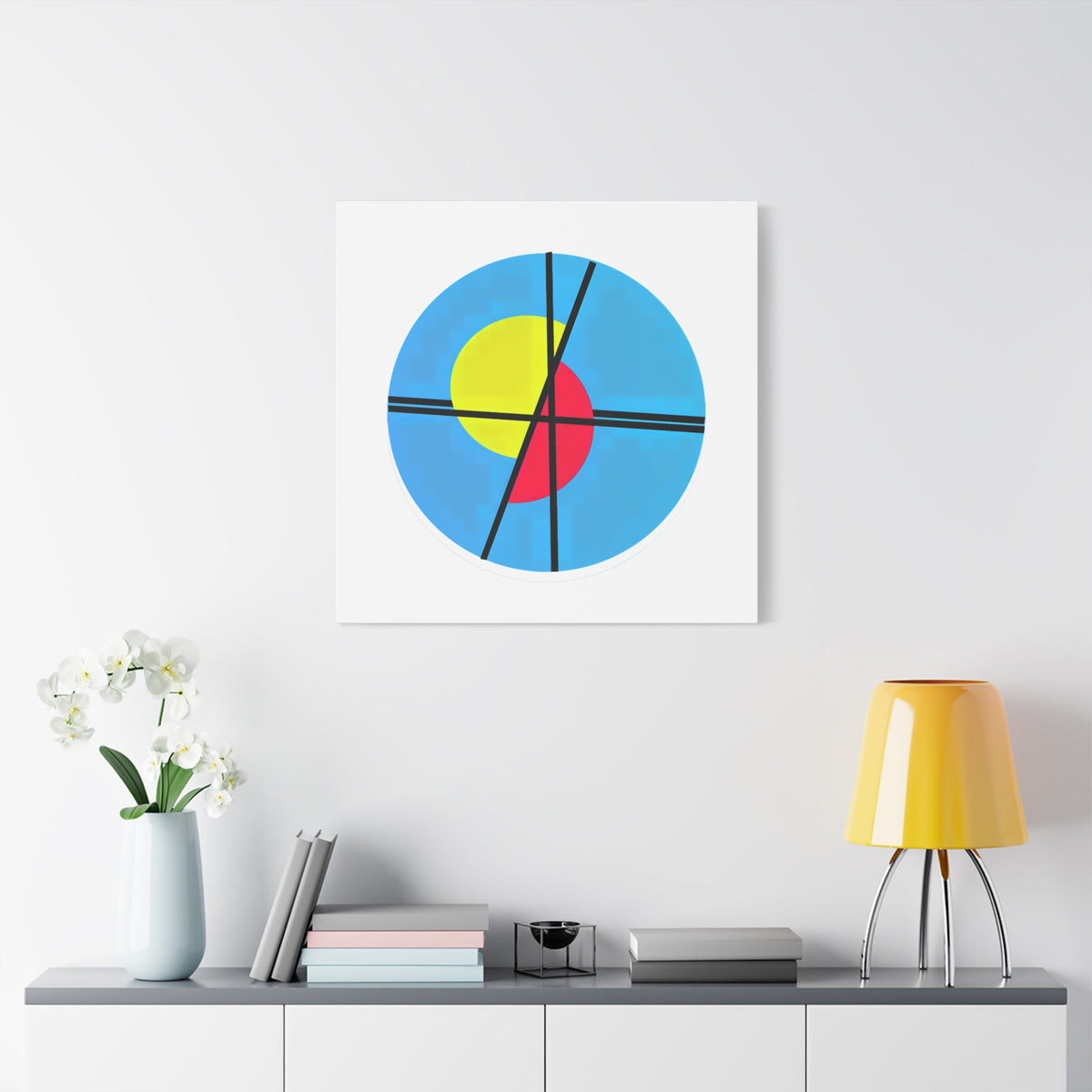 Primary Tension – Minimal Geometric Circle Canvas Print