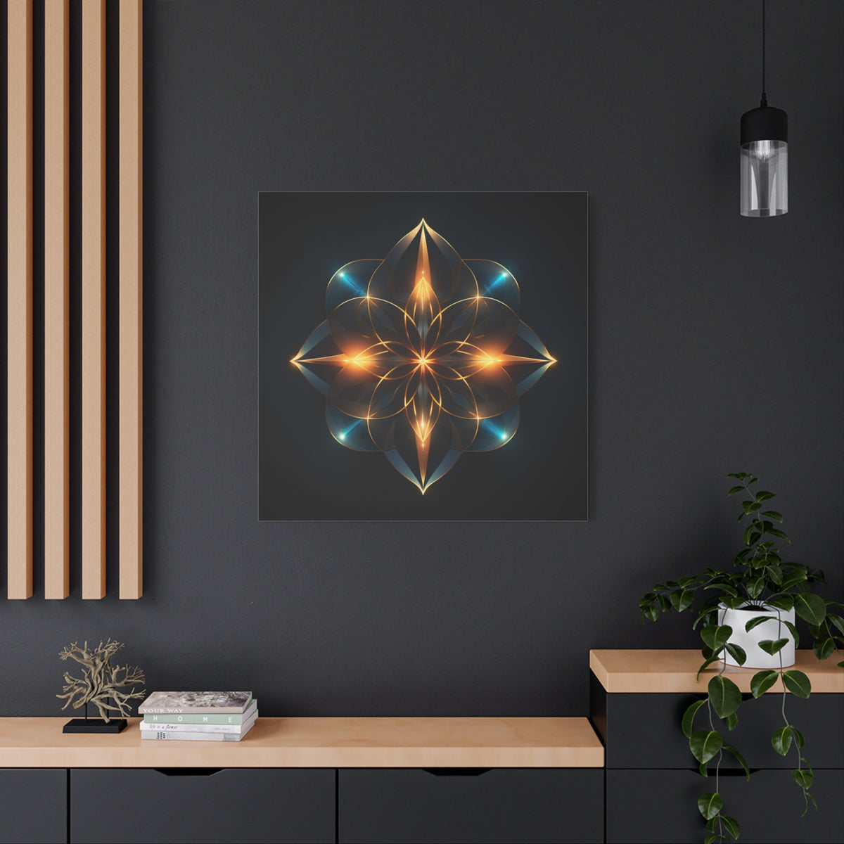 Luminous Accord — Futuristic Sacred Geometry Mandala Wall Art