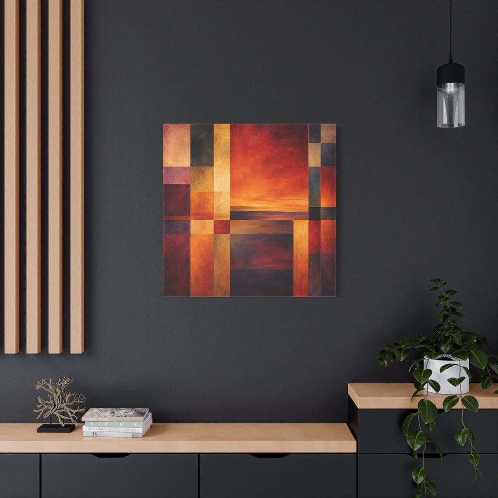 Afterglow Structure — Geometric Sunset Abstract Fine Art Print