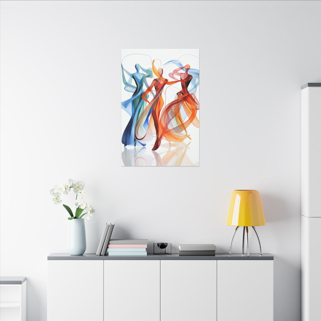 When Color Dances – Abstract Dancing Figures Canvas Print