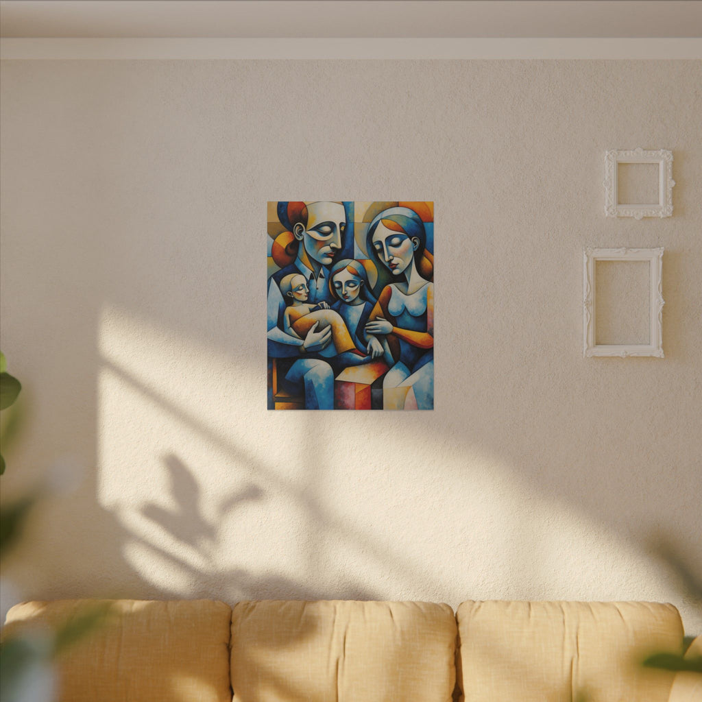 Held Together – Modern Geometric Family Portrait Canvas Print