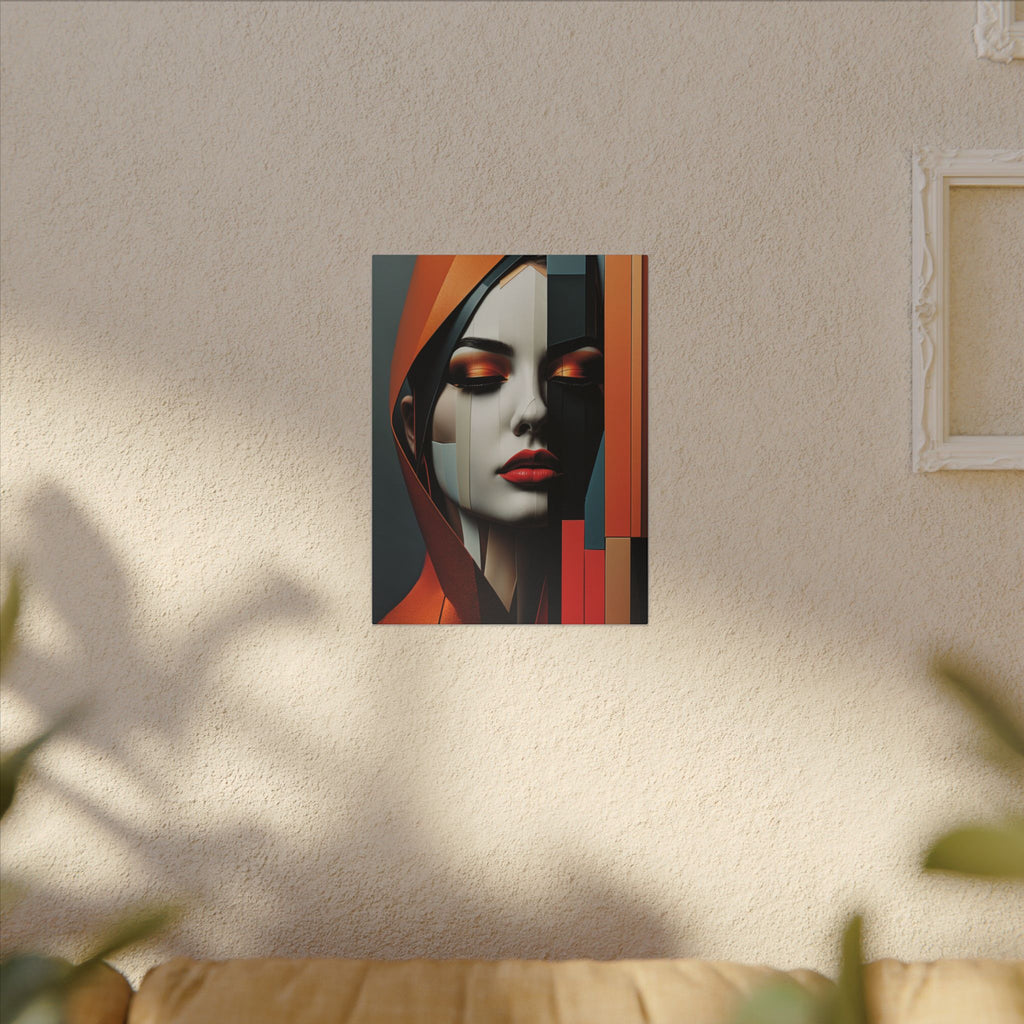 Becoming Art – Geometric Female Portrait Canvas Print