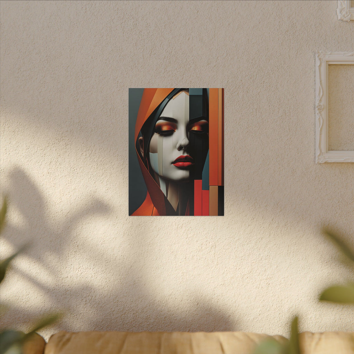 Becoming Art – Geometric Female Portrait Canvas Print