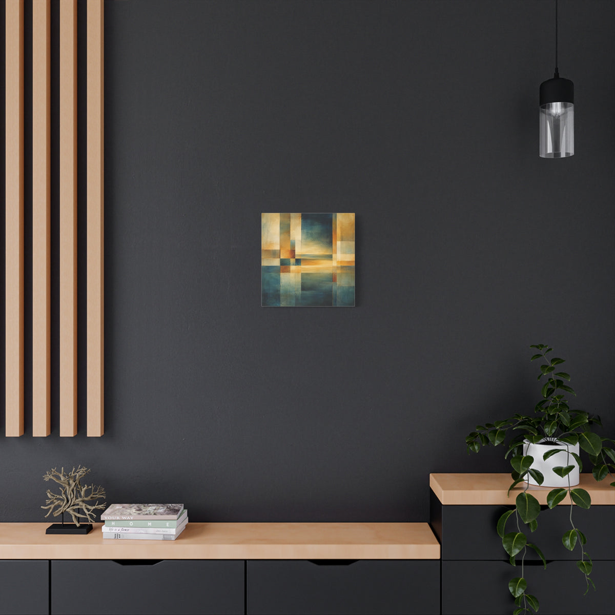Between Water and Light — Geometric Horizon Abstract Fine Art Print