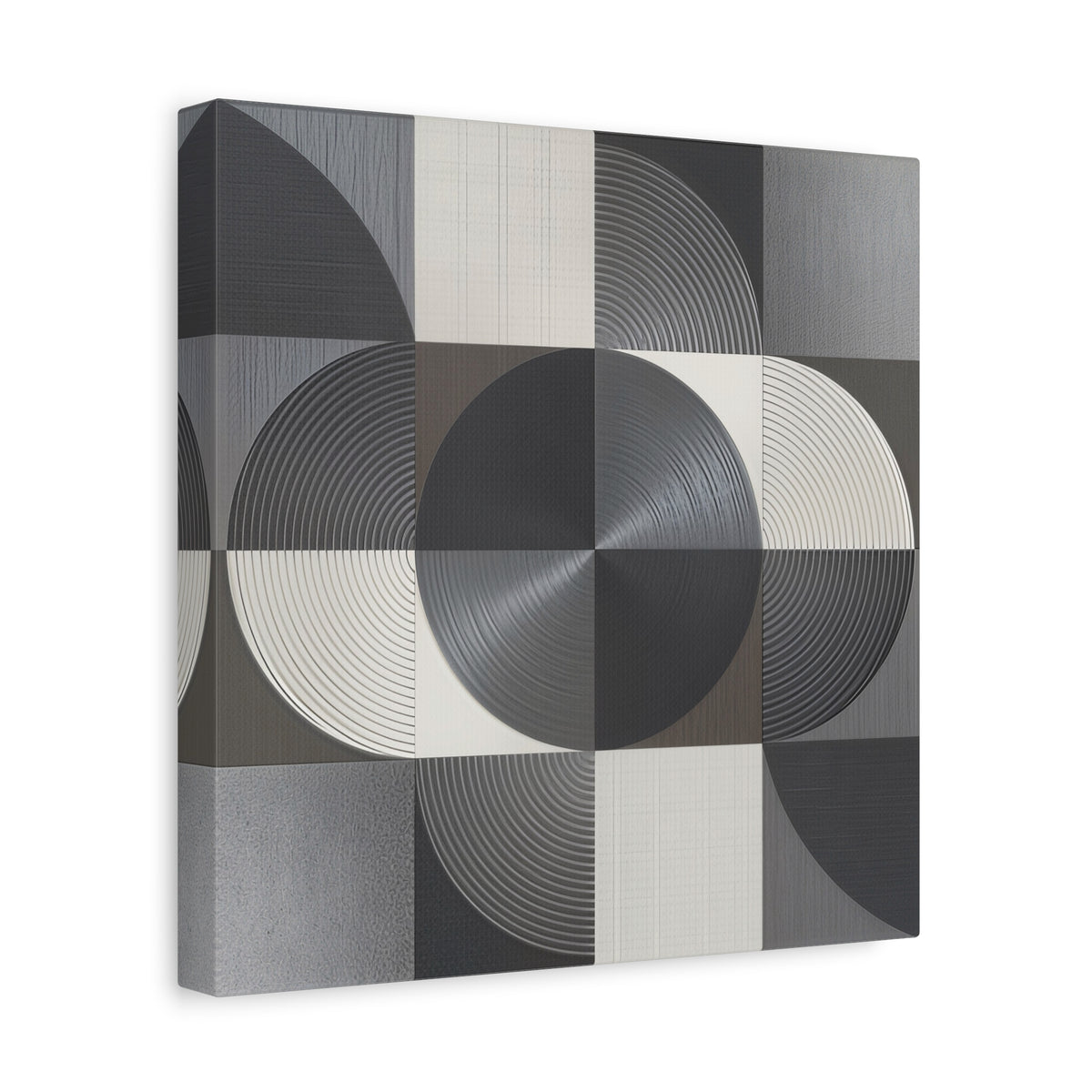 Measured Silence – Monochrome Geometric Circle Canvas Print