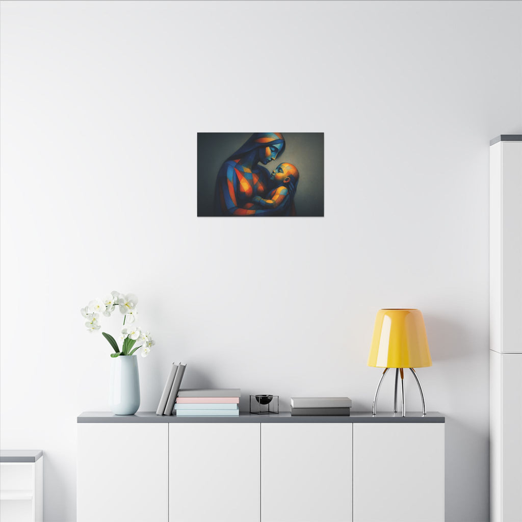 Held in Light – Abstract Mother and Child Canvas Print