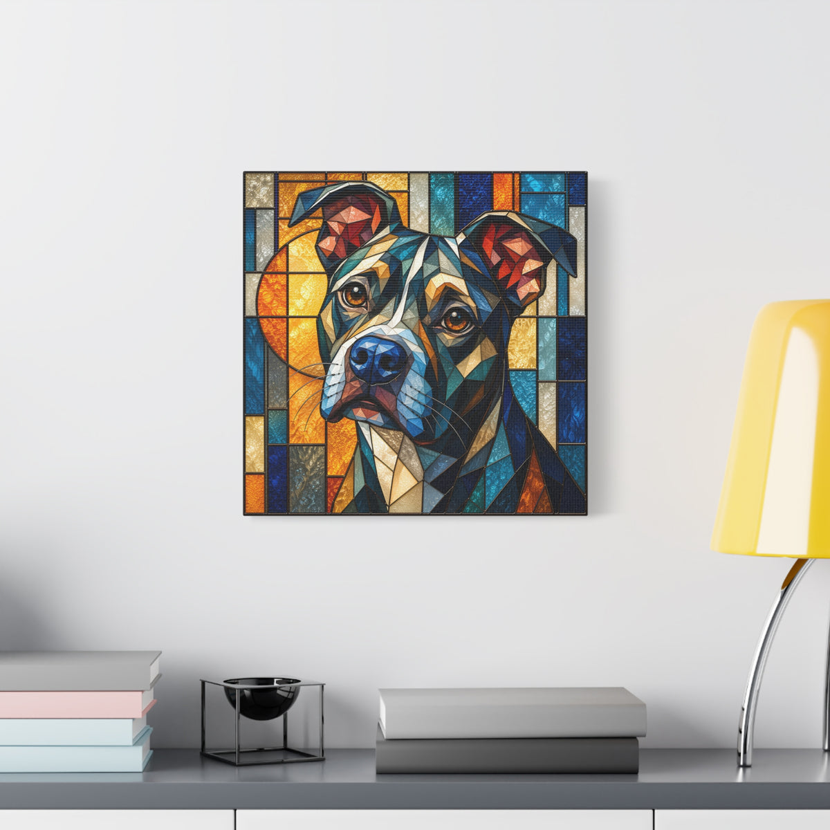 Heart of a Boxer — Stained Glass Dog Portrait Wall Art