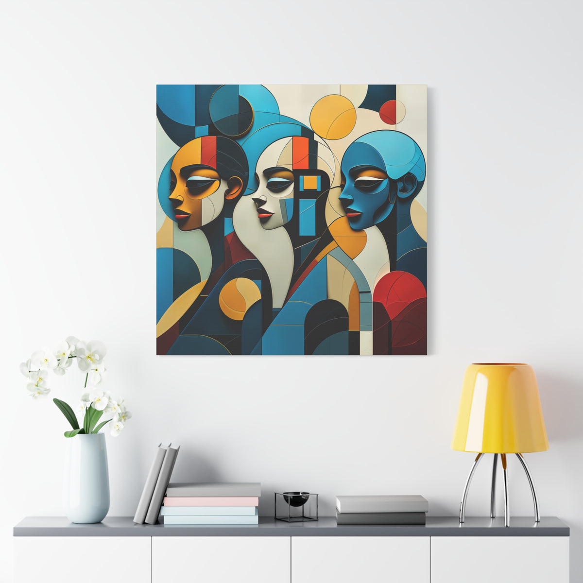 The Quiet Chorus – Modern Cubist Portrait Wall Art