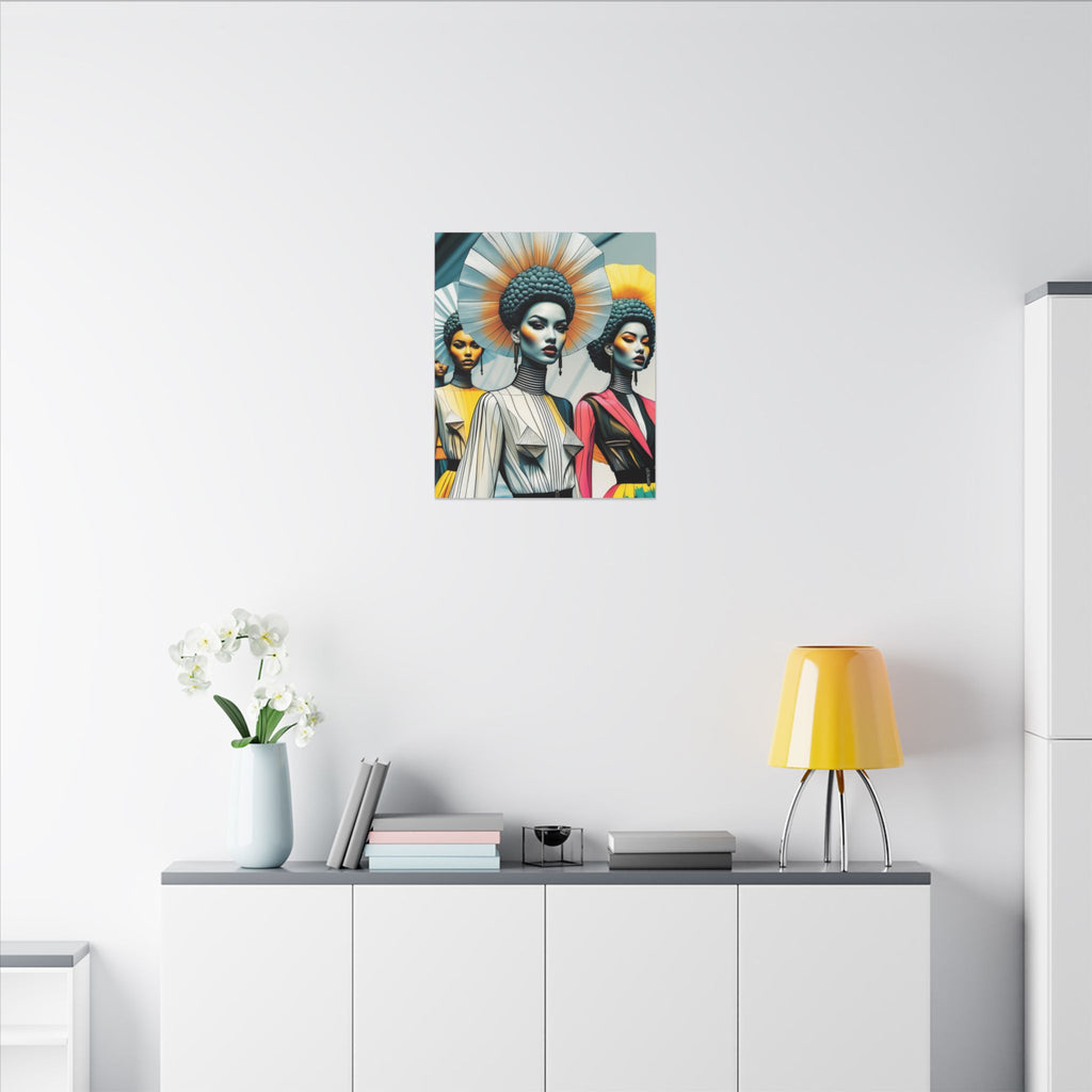 Crowned in Form – Futurist Fashion Portrait Canvas Print