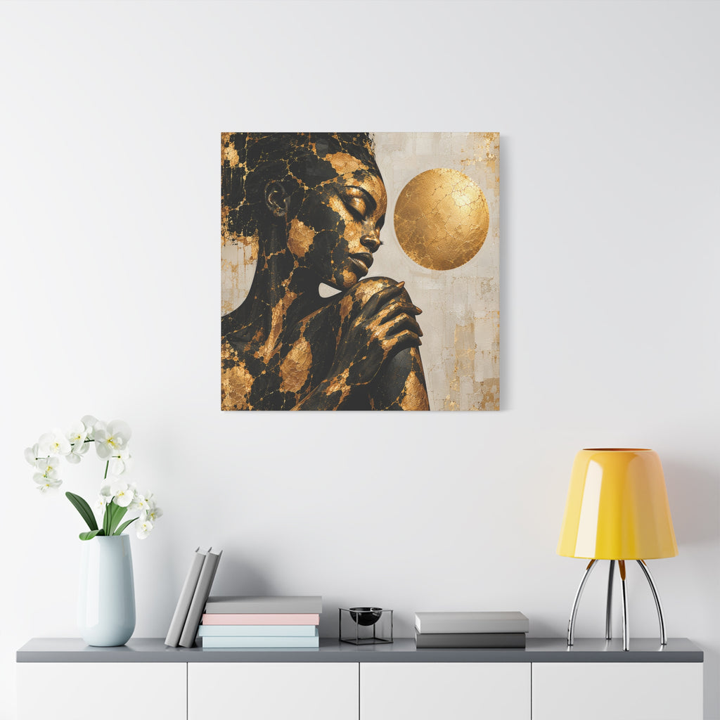 Held in Gold — Modern Black & Gold Woman Portrait