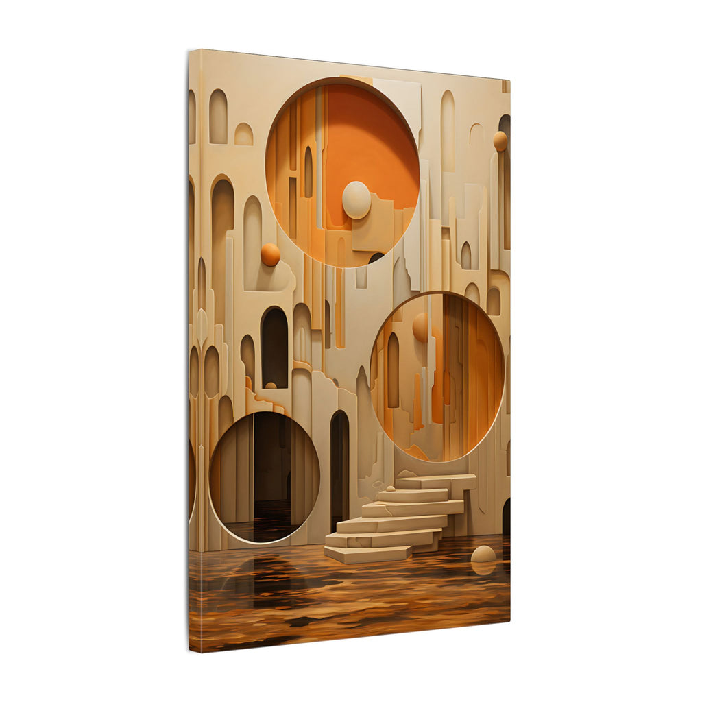 Rooms Beyond Time – Surreal Architectural Abstract Canvas Print