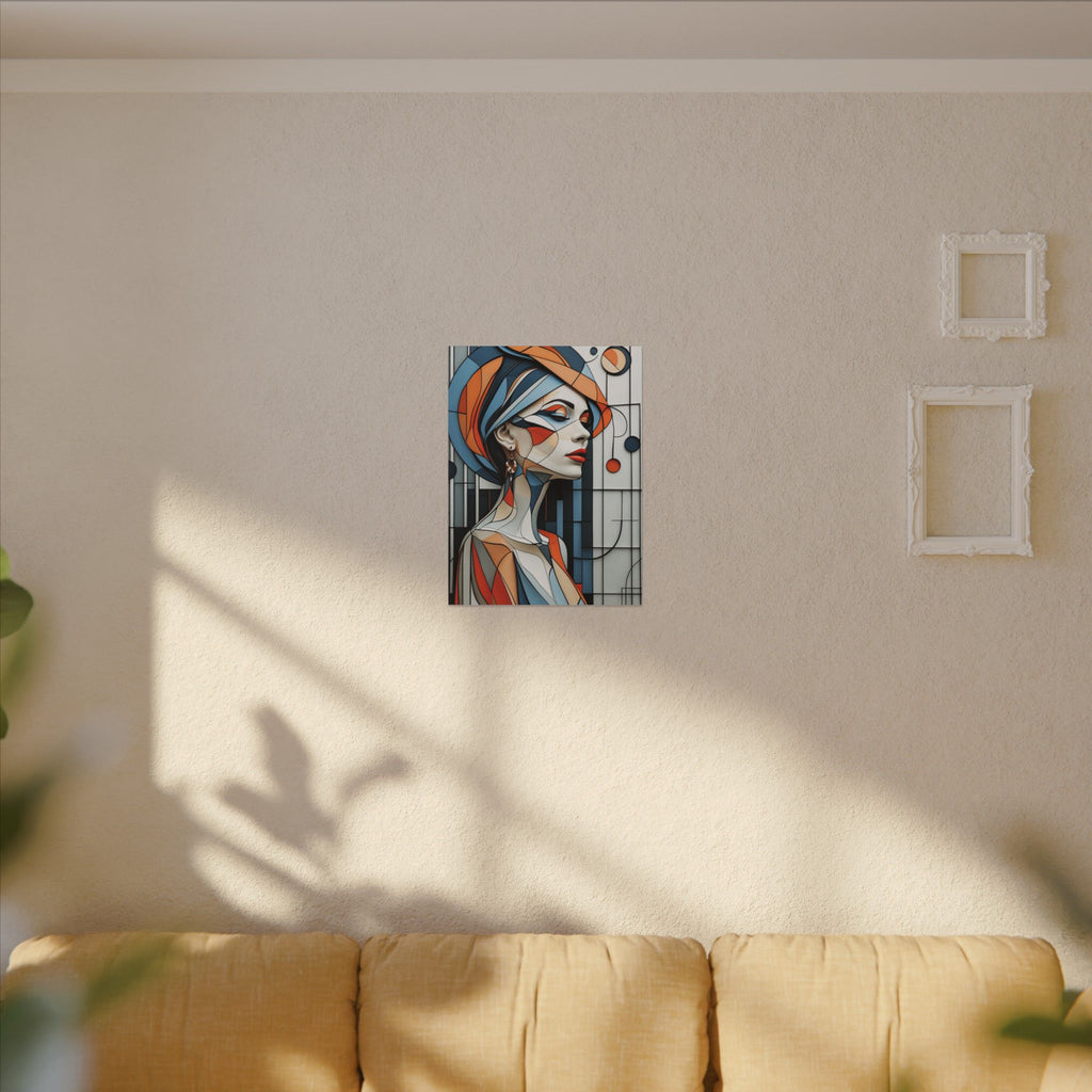 Poise in Orbit – Geometric Female Portrait Canvas Print