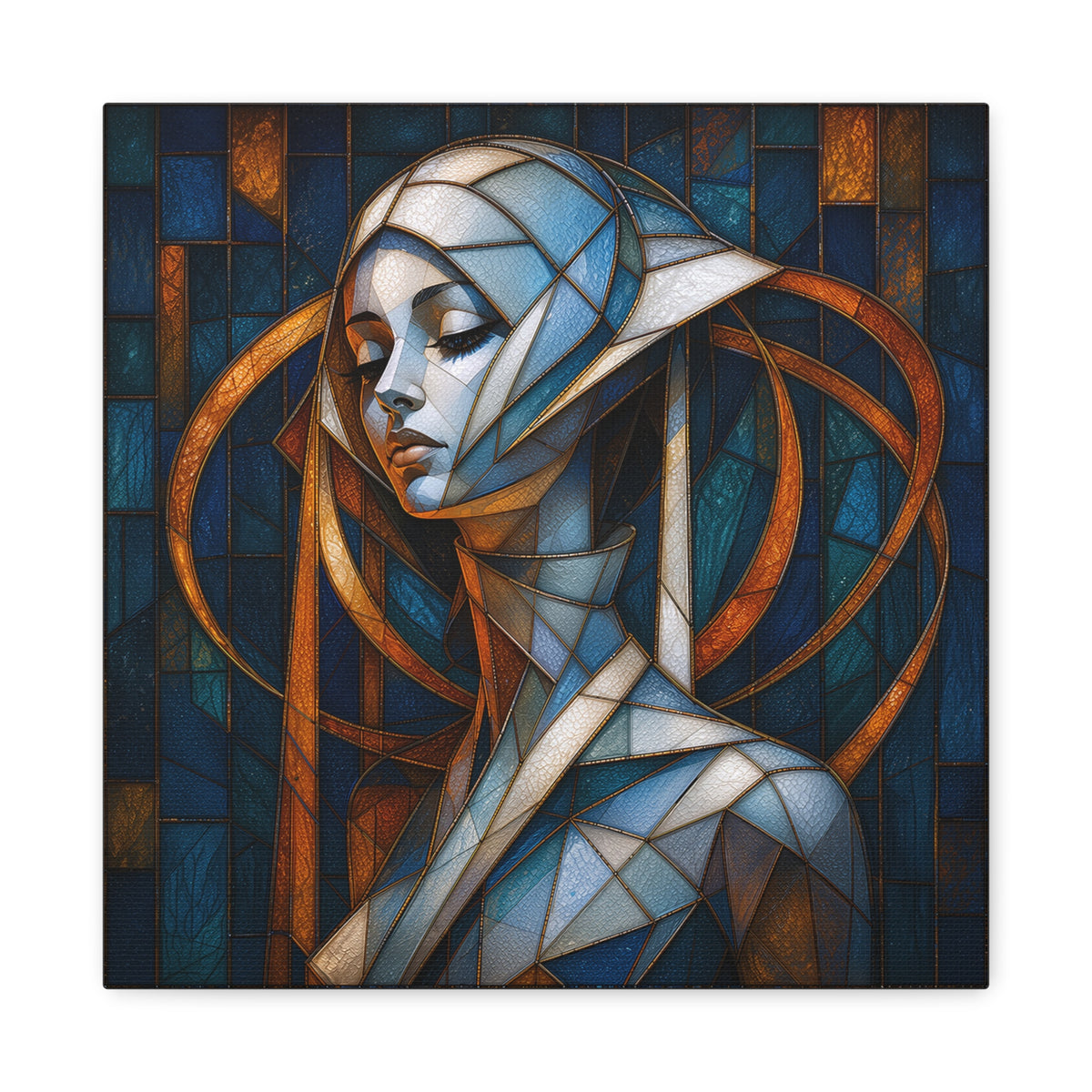 Cathedral of Her Own — Modern Stained Glass Woman Portrait Art